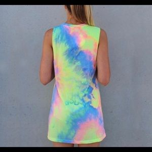 Summer women tie-dye Tank dress